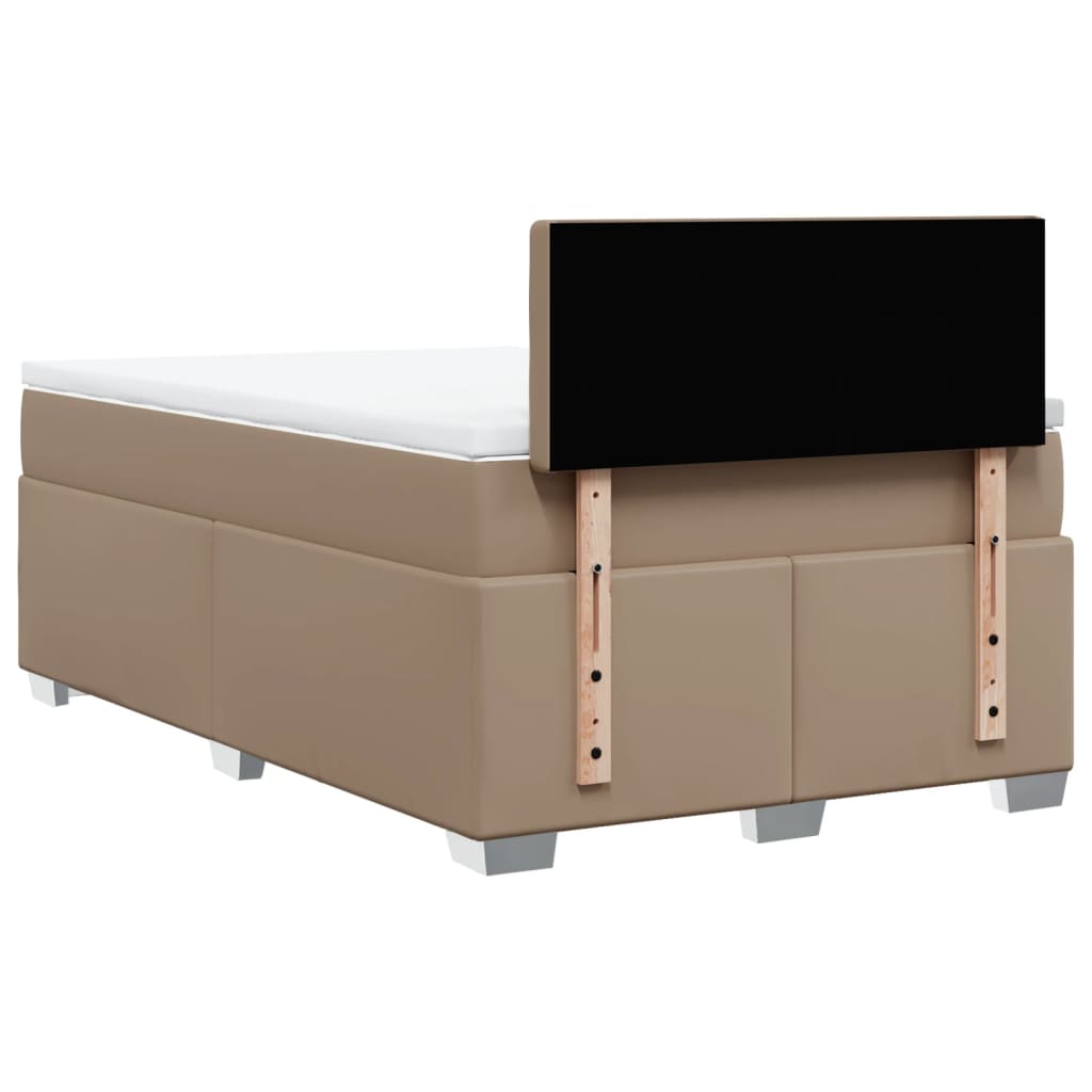 Matelas à sommier tapissier cappuccino-marron 120x190 cm cuir artificiel