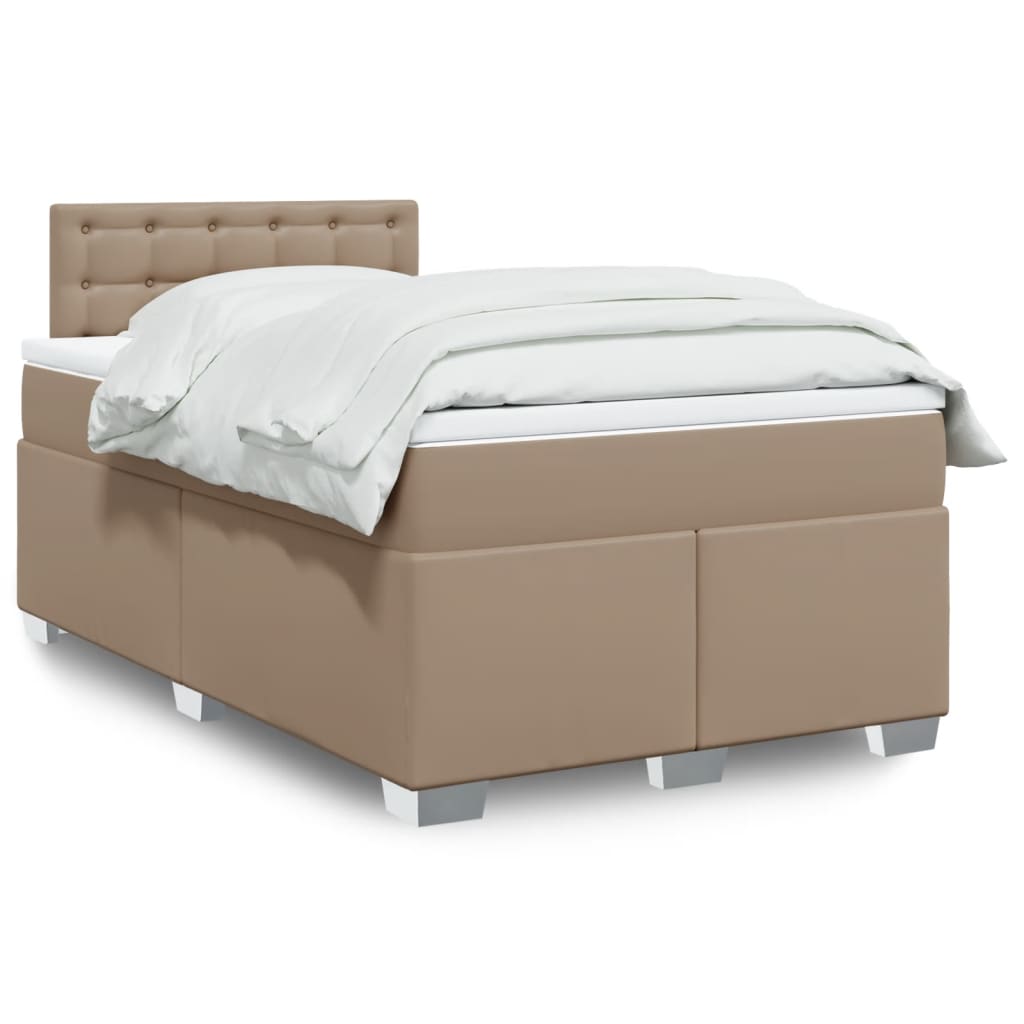 Matelas à sommier tapissier cappuccino-marron 120x190 cm cuir artificiel