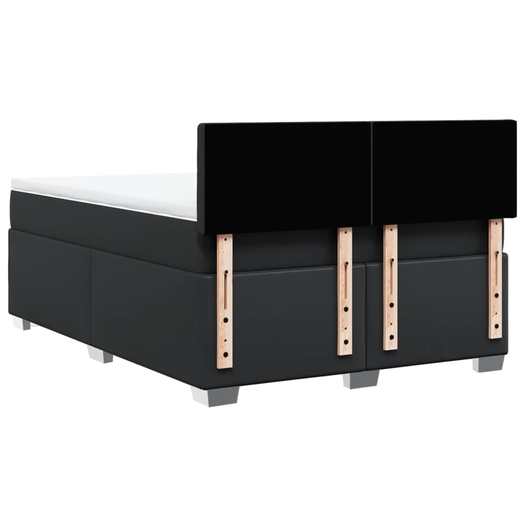 Box spring bed with mattress black 160x200 cm artificial leather