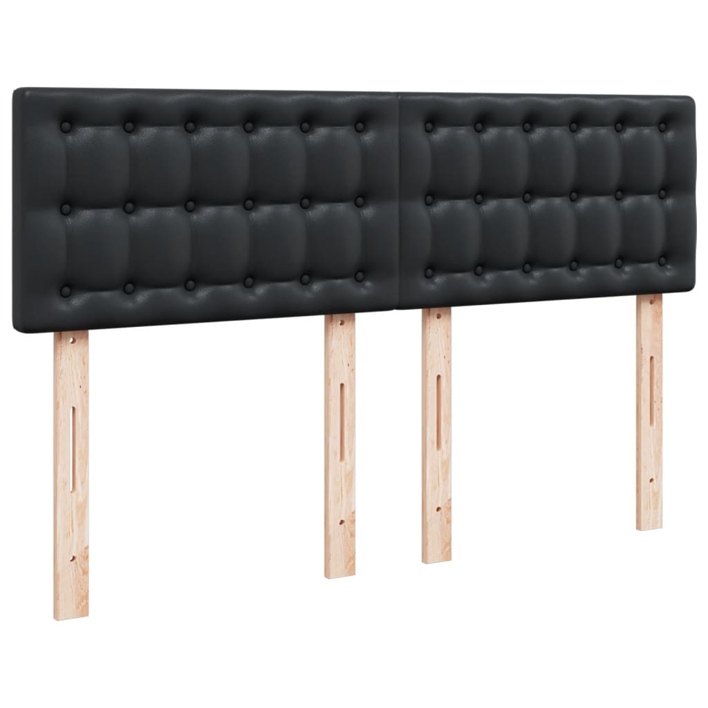 Box spring bed with mattress black 160x200 cm artificial leather