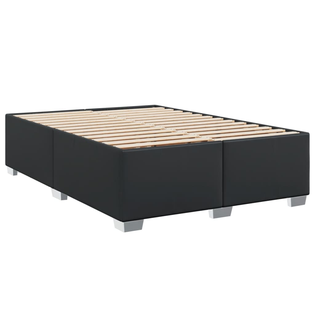 Box spring bed with mattress black 160x200 cm artificial leather