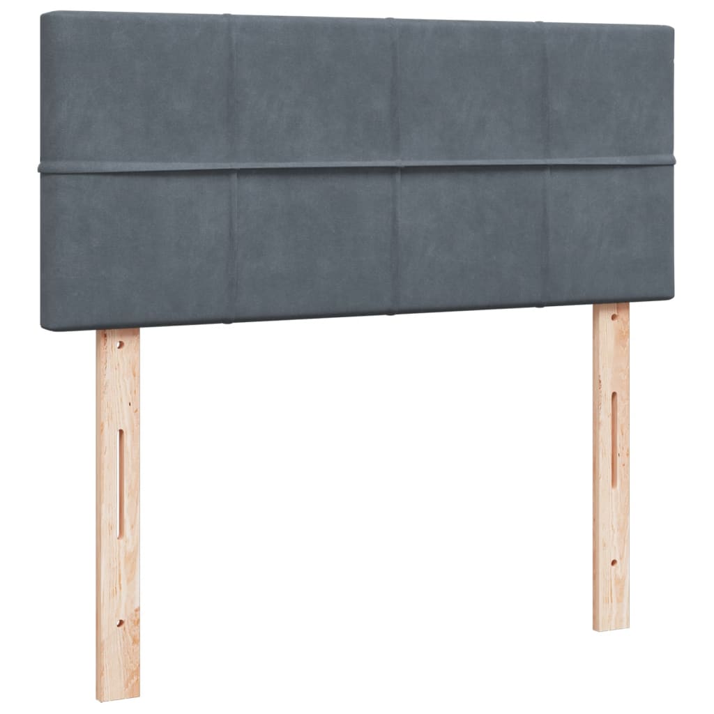Lit à sommier tapissier avec matelas gris foncé 120x190 cm velours