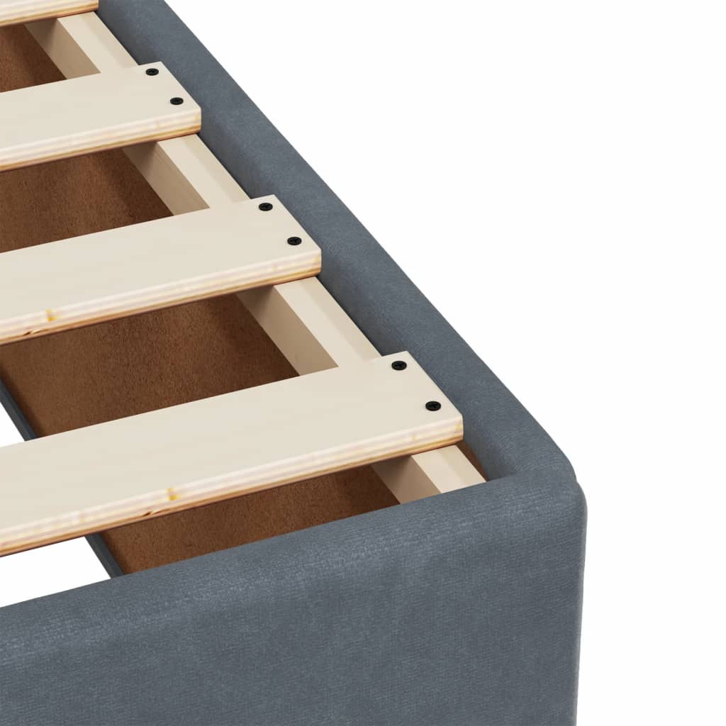 Lit à sommier tapissier avec matelas gris foncé 120x190 cm velours