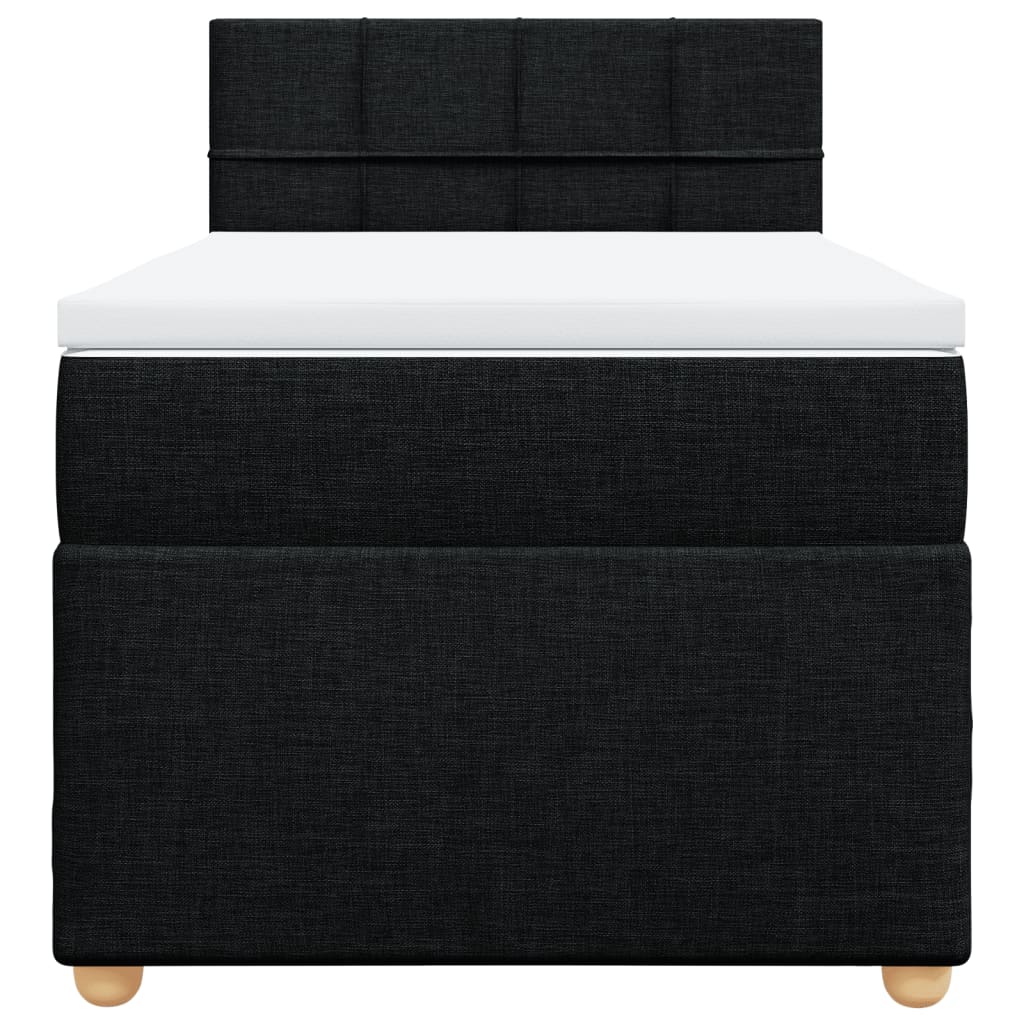 Box spring bed with mattress black 80x200 cm fabric