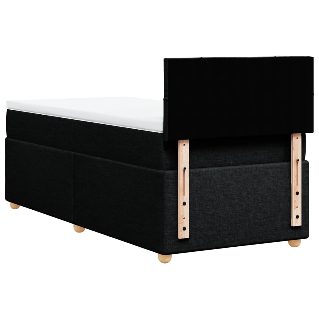 Box spring bed with mattress black 80x200 cm fabric