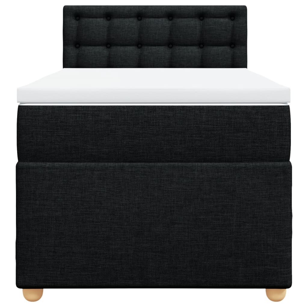 Box spring bed with mattress black 80x200 cm fabric