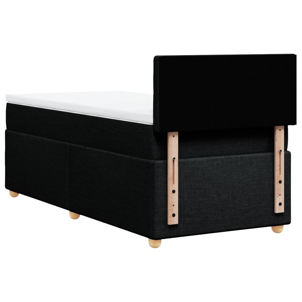 Box spring bed with mattress black 80x200 cm fabric