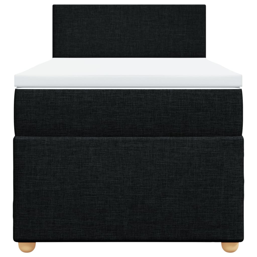 Boxspringbett mit Matratze Schwarz 90x190 cm Stoff