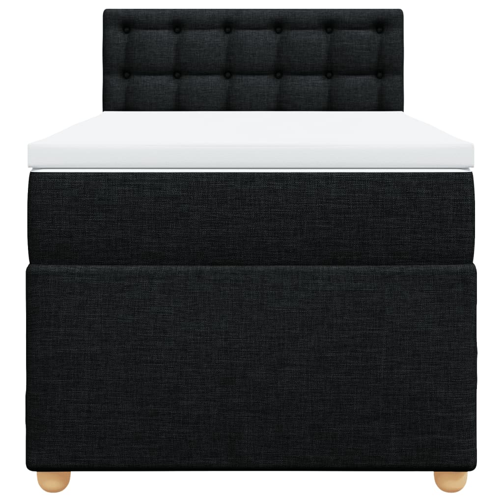 Boxspringbett mit Matratze Schwarz 90x190 cm Stoff