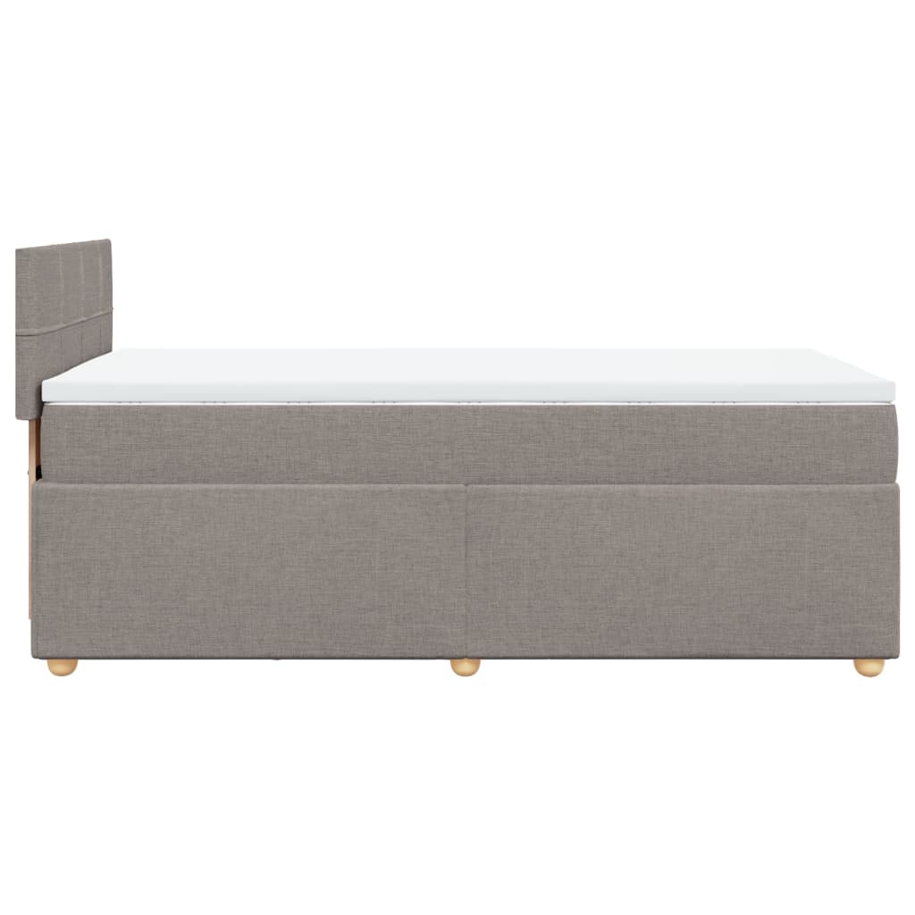Lit sommier tapissier avec matelas tissu taupe 90x200 cm