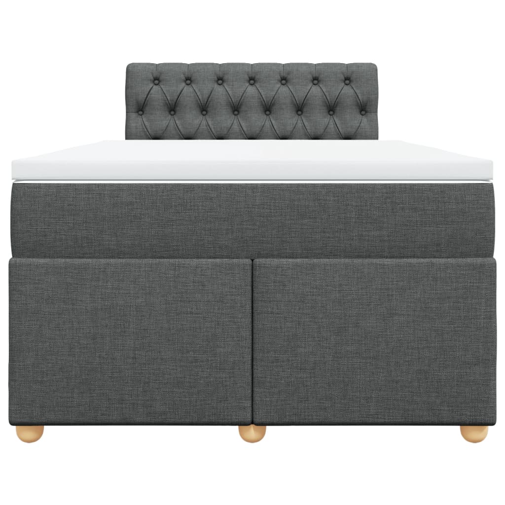 Boxspringbett mit Matratze Dunkelgrau 120x200 cm Stoff