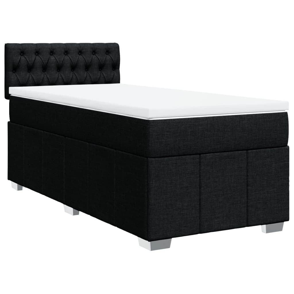 Box spring bed with mattress black 80x200 cm fabric