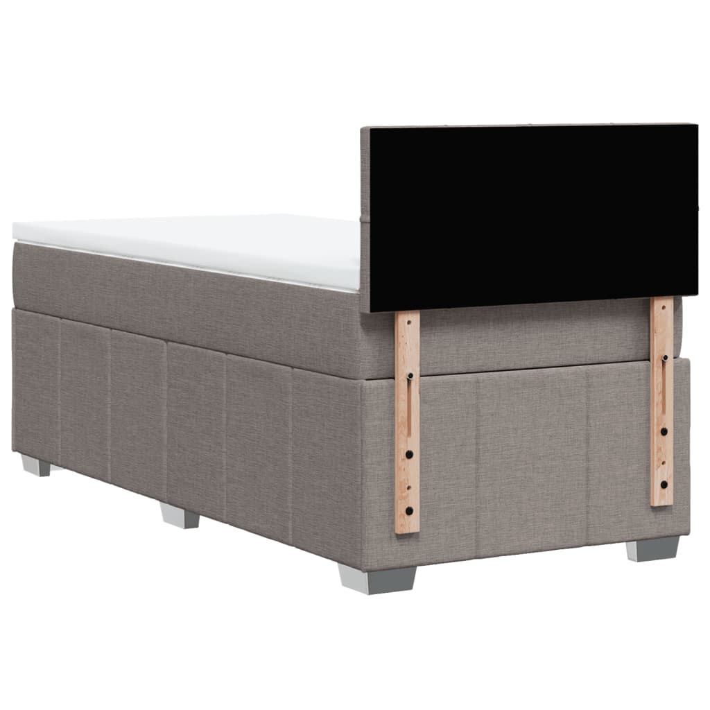 Box spring bed with mattress taupe 90x190 cm fabric