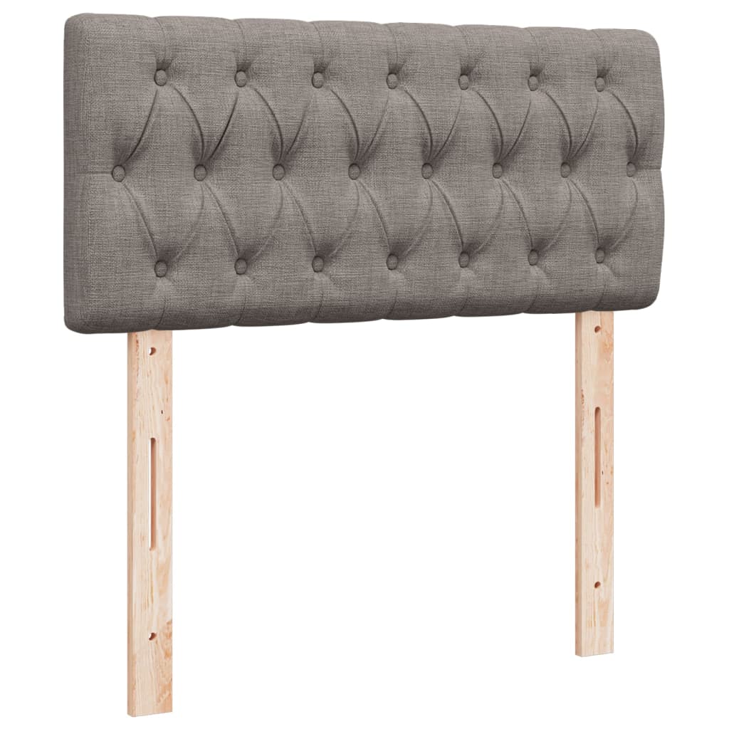 Lit sommier tapissier avec matelas tissu taupe 90x200 cm