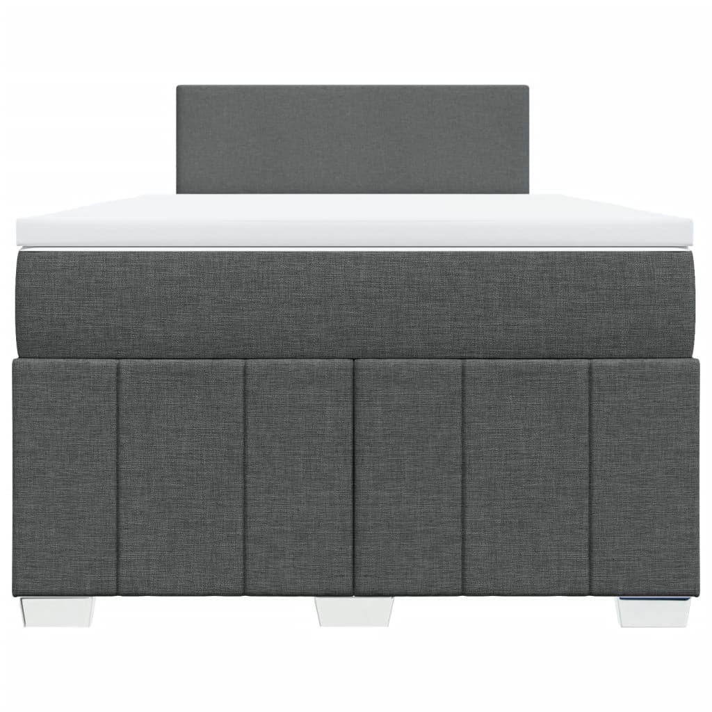 Lit à sommier tapissier avec matelas en tissu gris foncé 120x190 cm