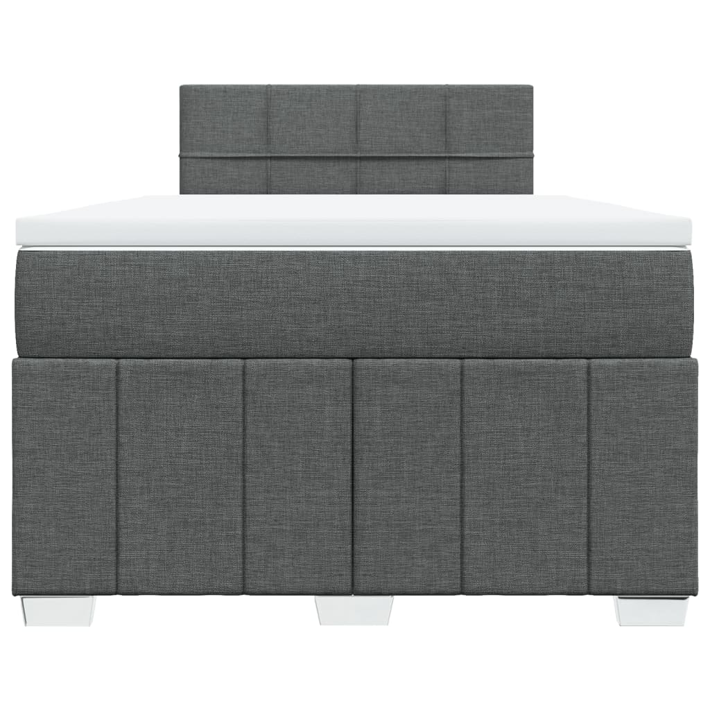 Box spring bed with mattress dark grey 120x190 cm fabric