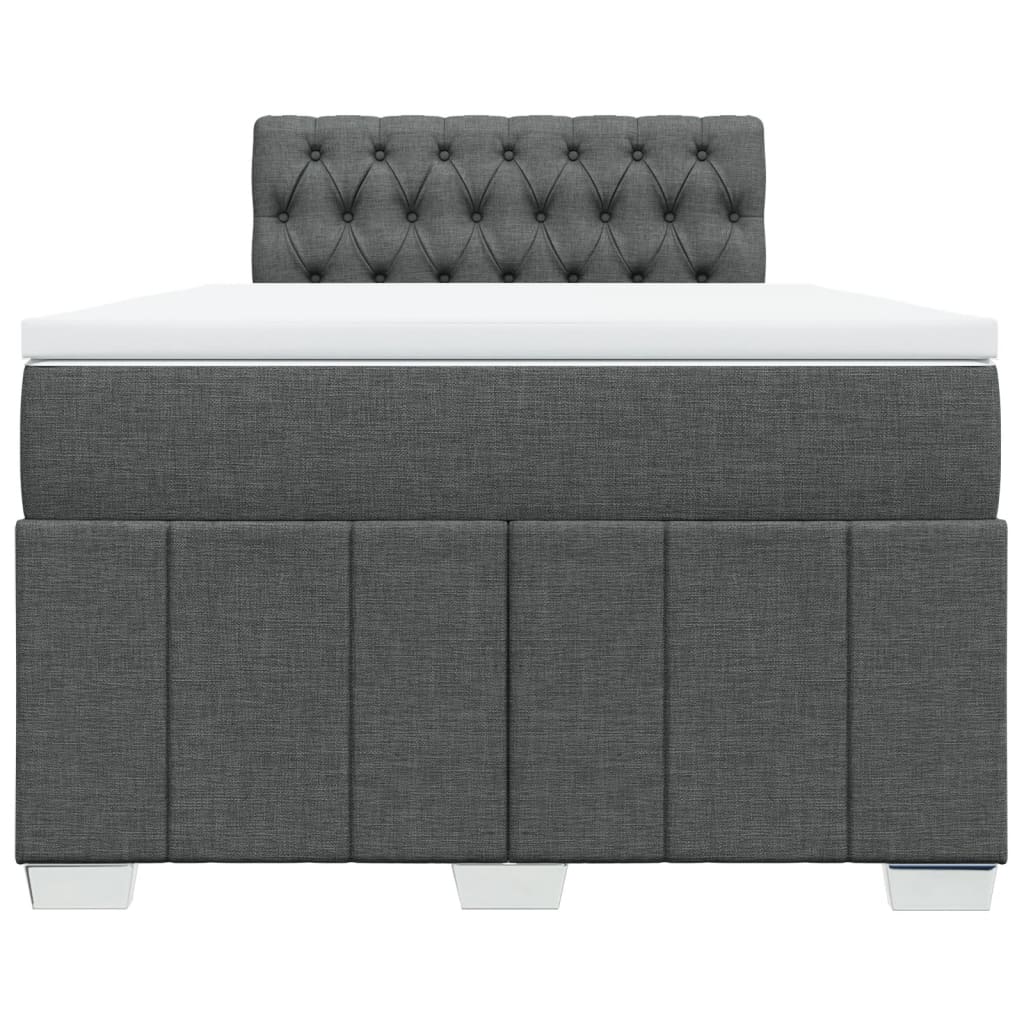 Box spring bed with mattress dark grey 120x190 cm fabric
