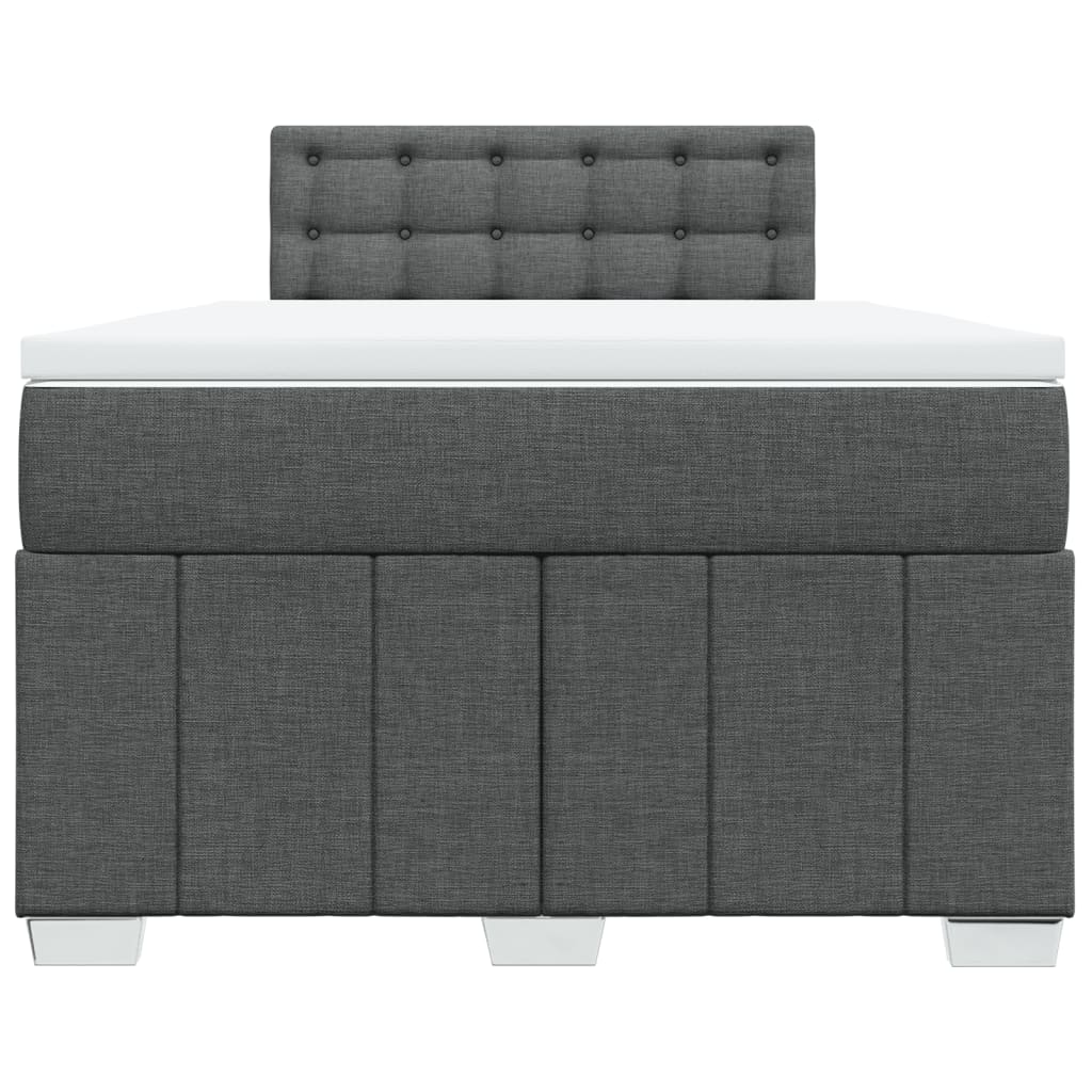 Box spring bed with mattress dark grey 120x190 cm fabric