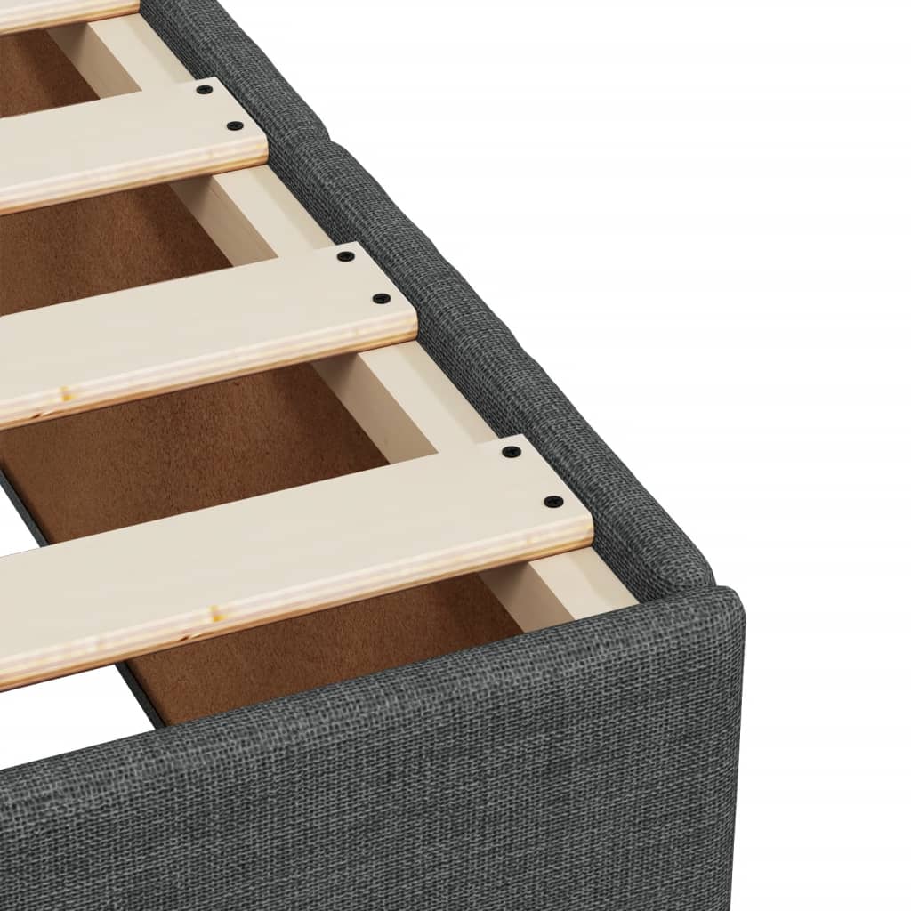 Box spring bed with mattress dark grey 120x200 cm fabric