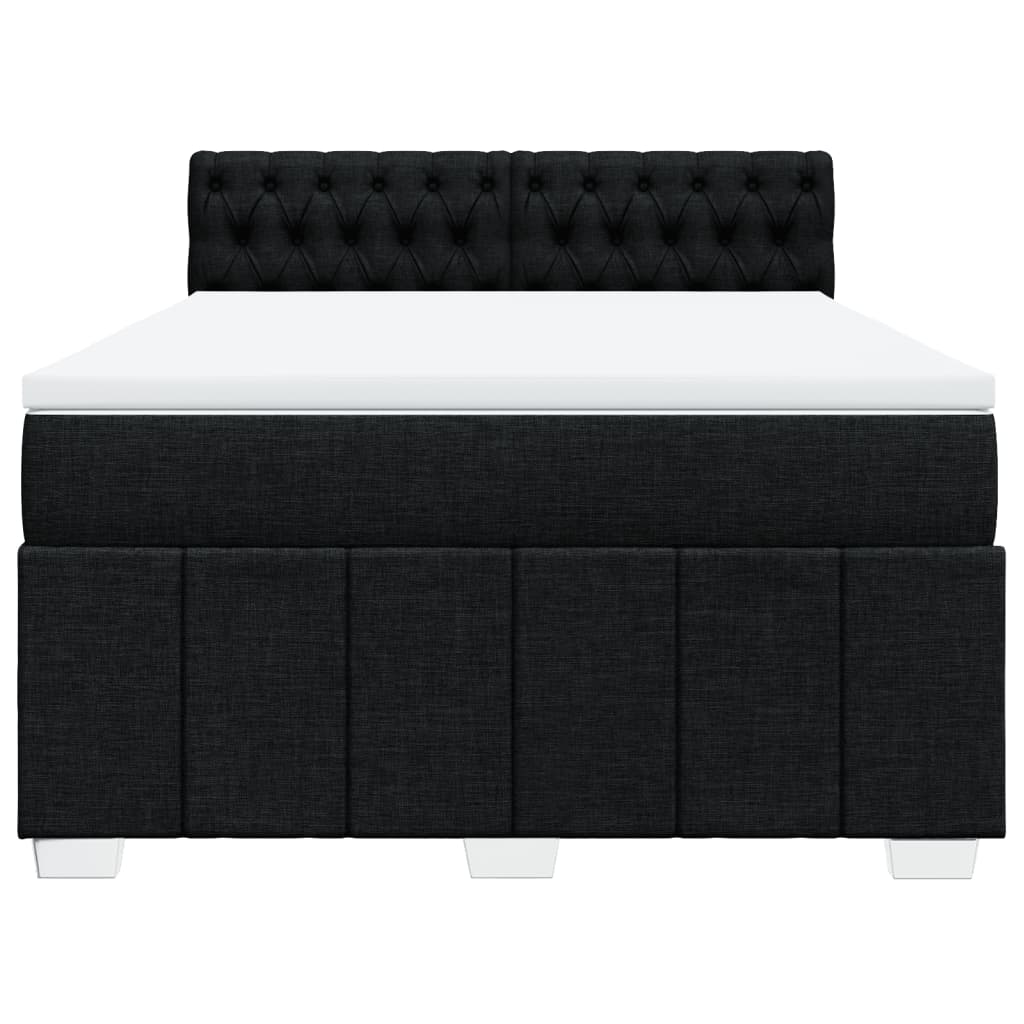 Box spring bed with mattress black 160x200 cm fabric