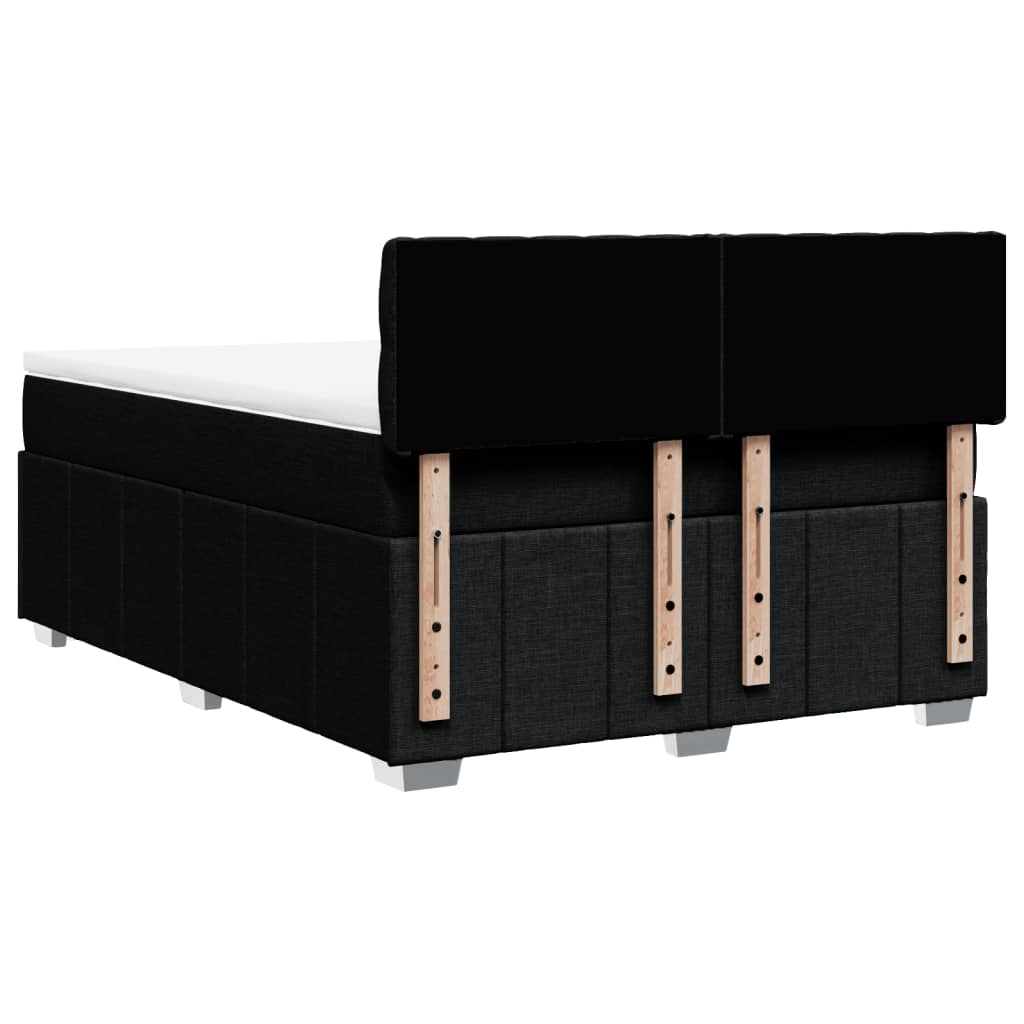 Box spring bed with mattress black 160x200 cm fabric