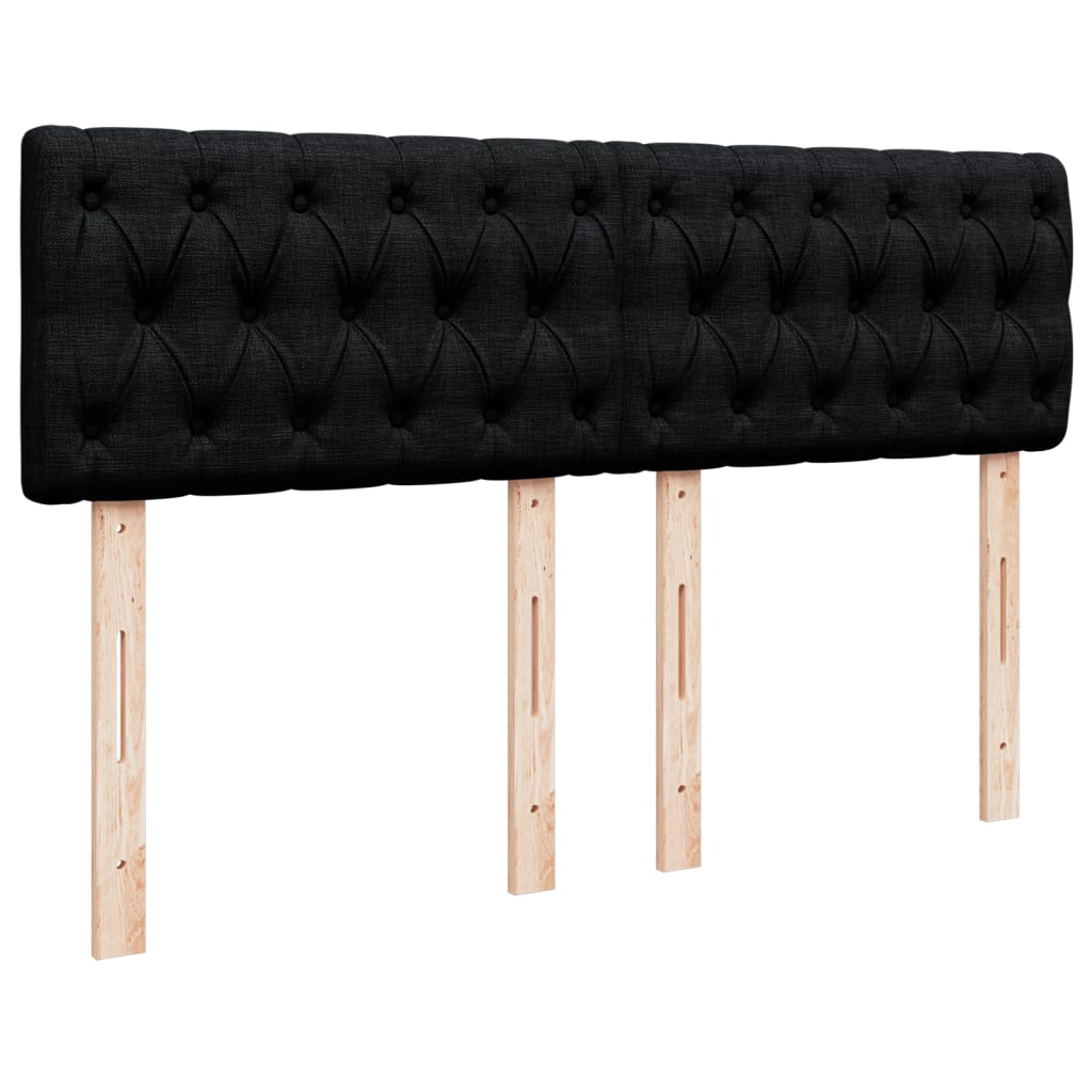Box spring bed with mattress black 160x200 cm fabric