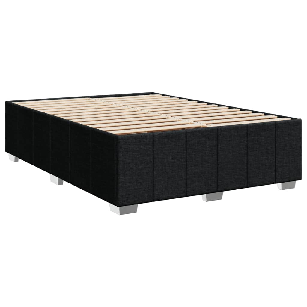 Box spring bed with mattress black 160x200 cm fabric