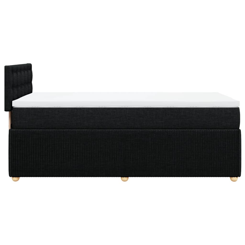 Box spring bed with mattress black 80x200 cm fabric