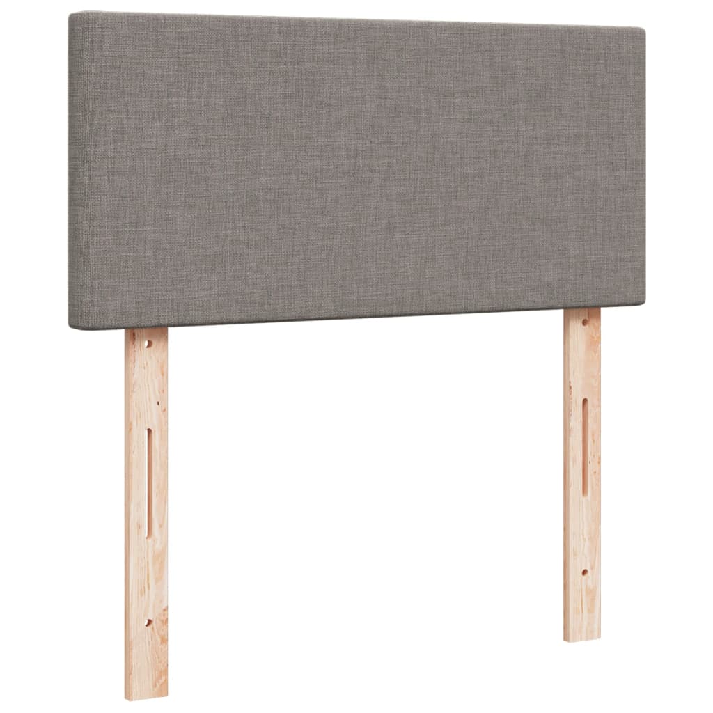 Lit sommier tapissier avec matelas tissu taupe 90x200 cm