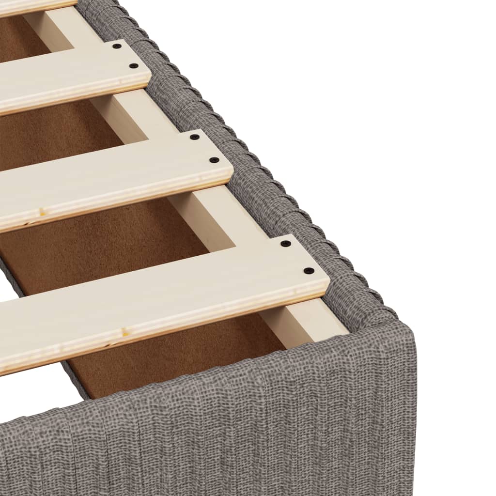 Lit sommier tapissier avec matelas tissu taupe 90x200 cm