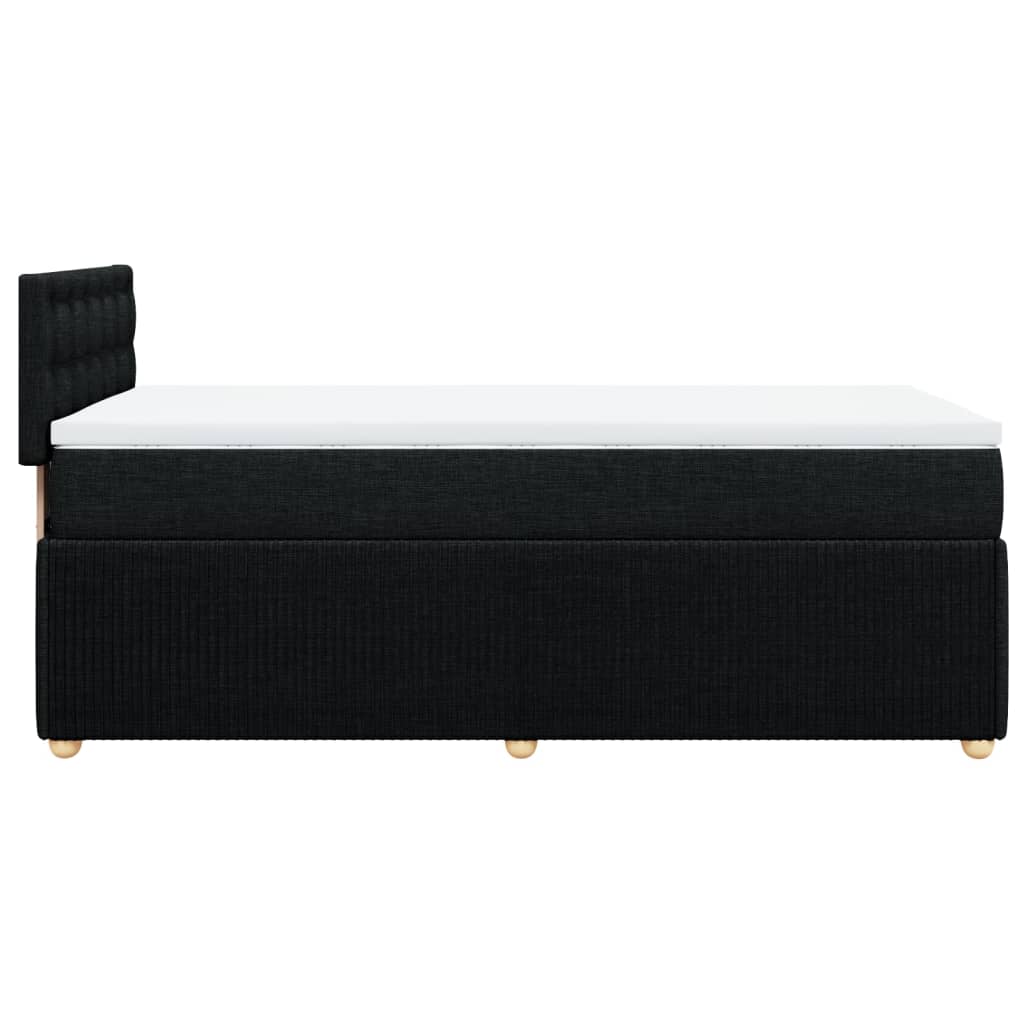 Lit à sommier tapissier avec matelas tissu noir 90x200 cm