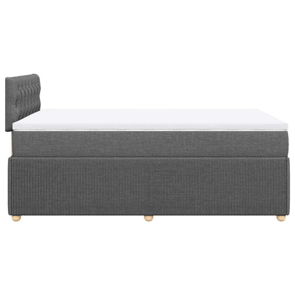 Box spring bed with mattress dark grey 120x190 cm fabric