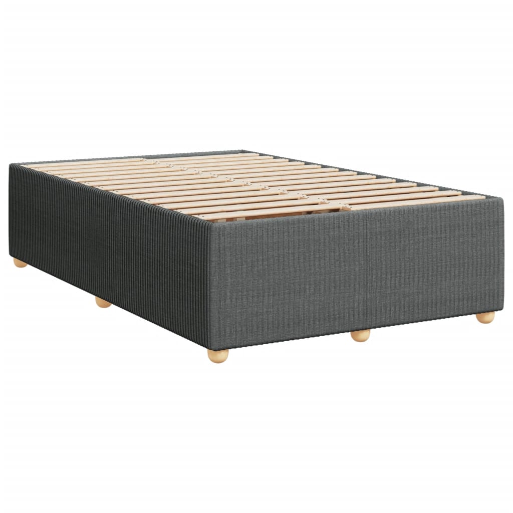 Box spring bed with mattress dark grey 120x190 cm fabric