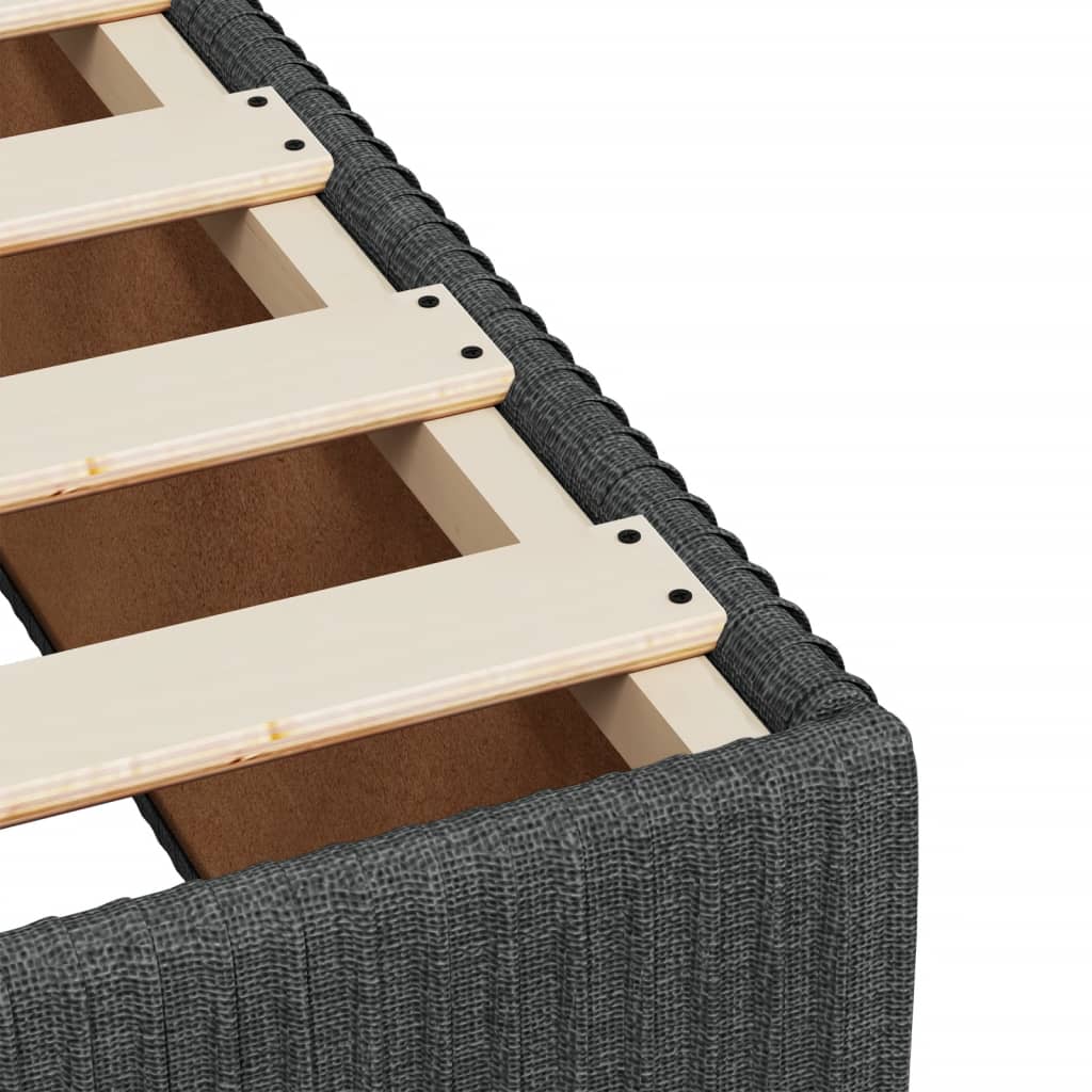 Box spring bed with mattress dark grey 120x200 cm fabric