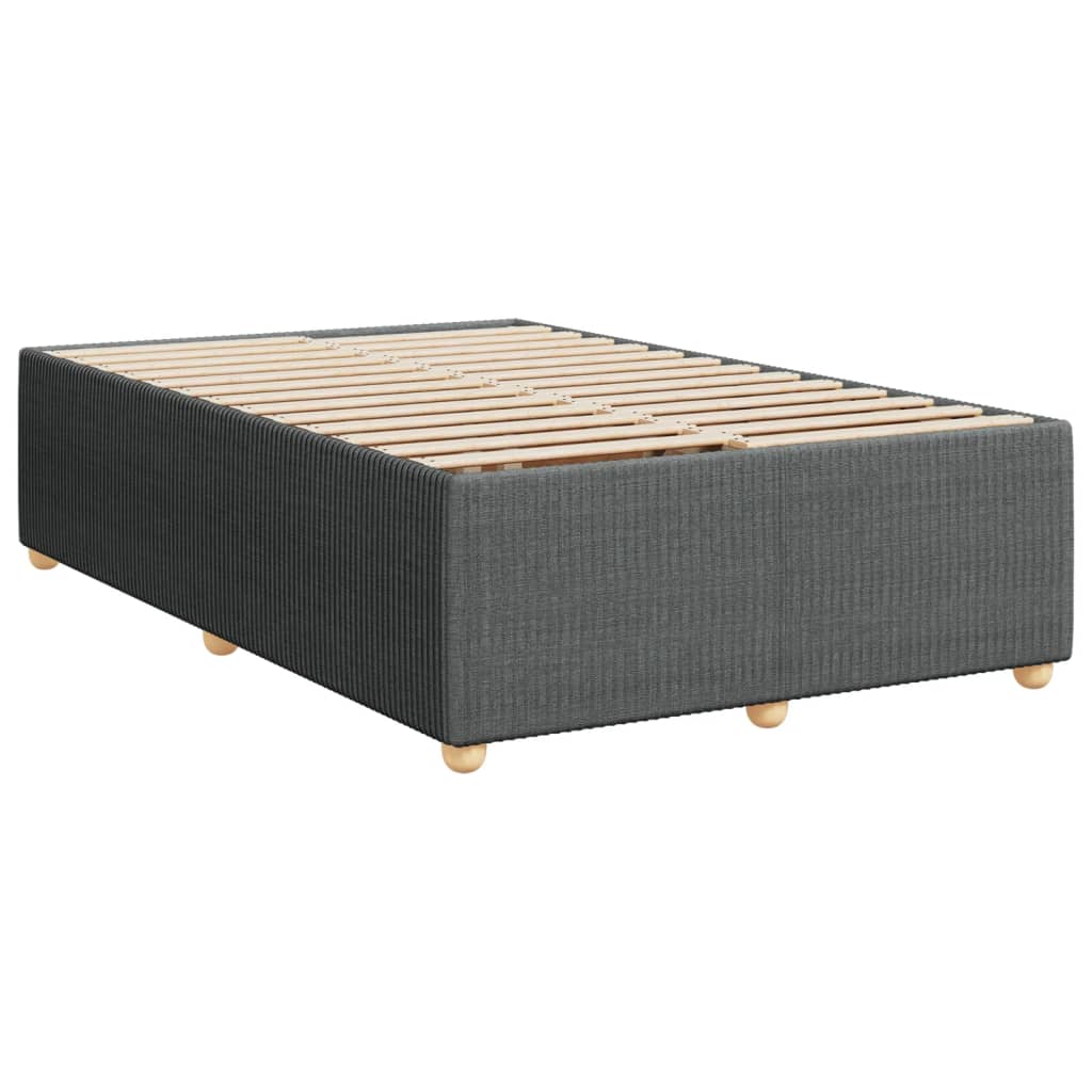Box spring bed with mattress dark grey 120x200 cm fabric