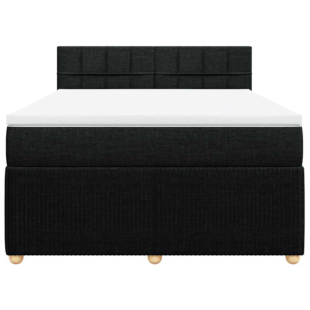Boxspringbett mit Matratze Schwarz 140x190 cm Stoff
