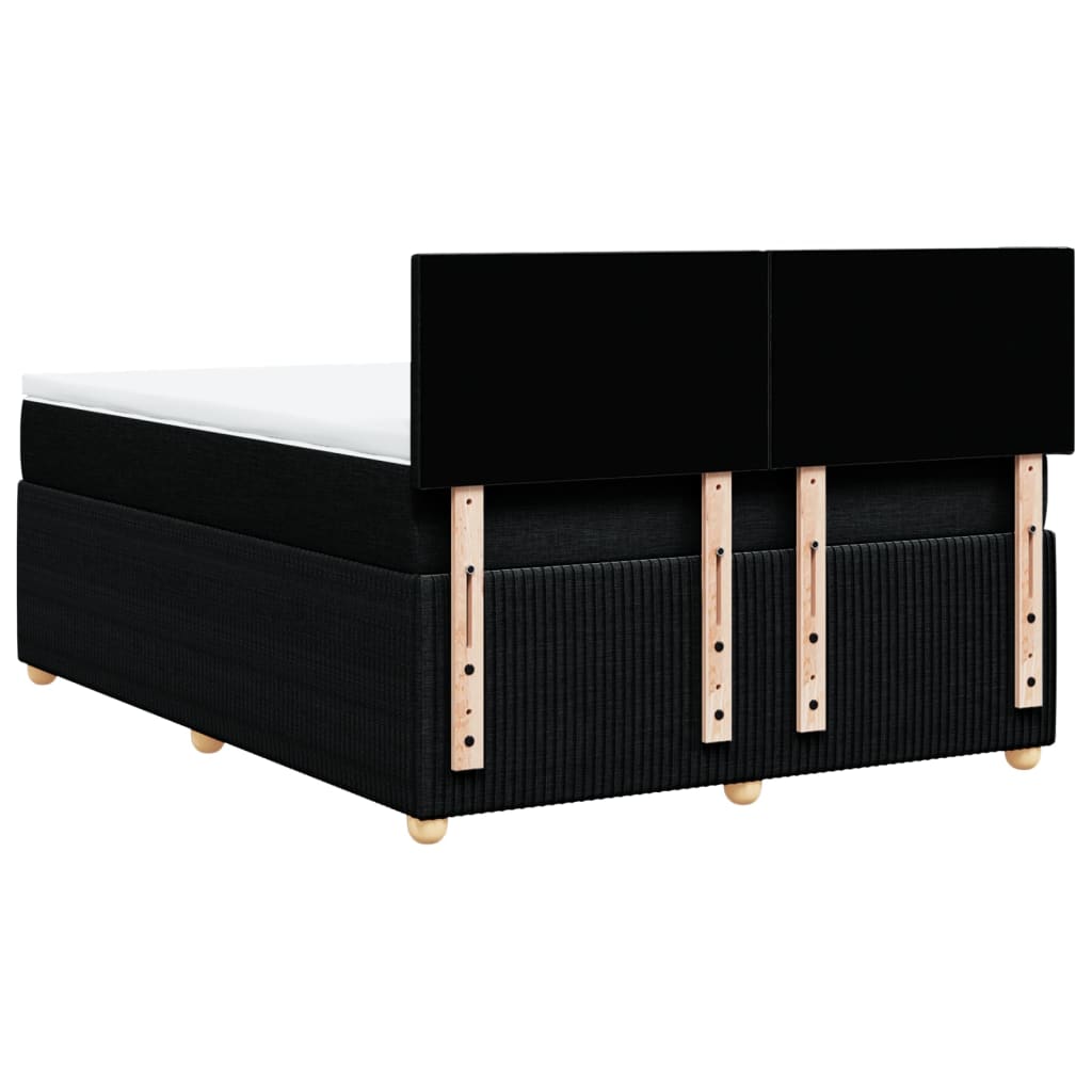 Box spring bed with mattress black 160x200 cm fabric