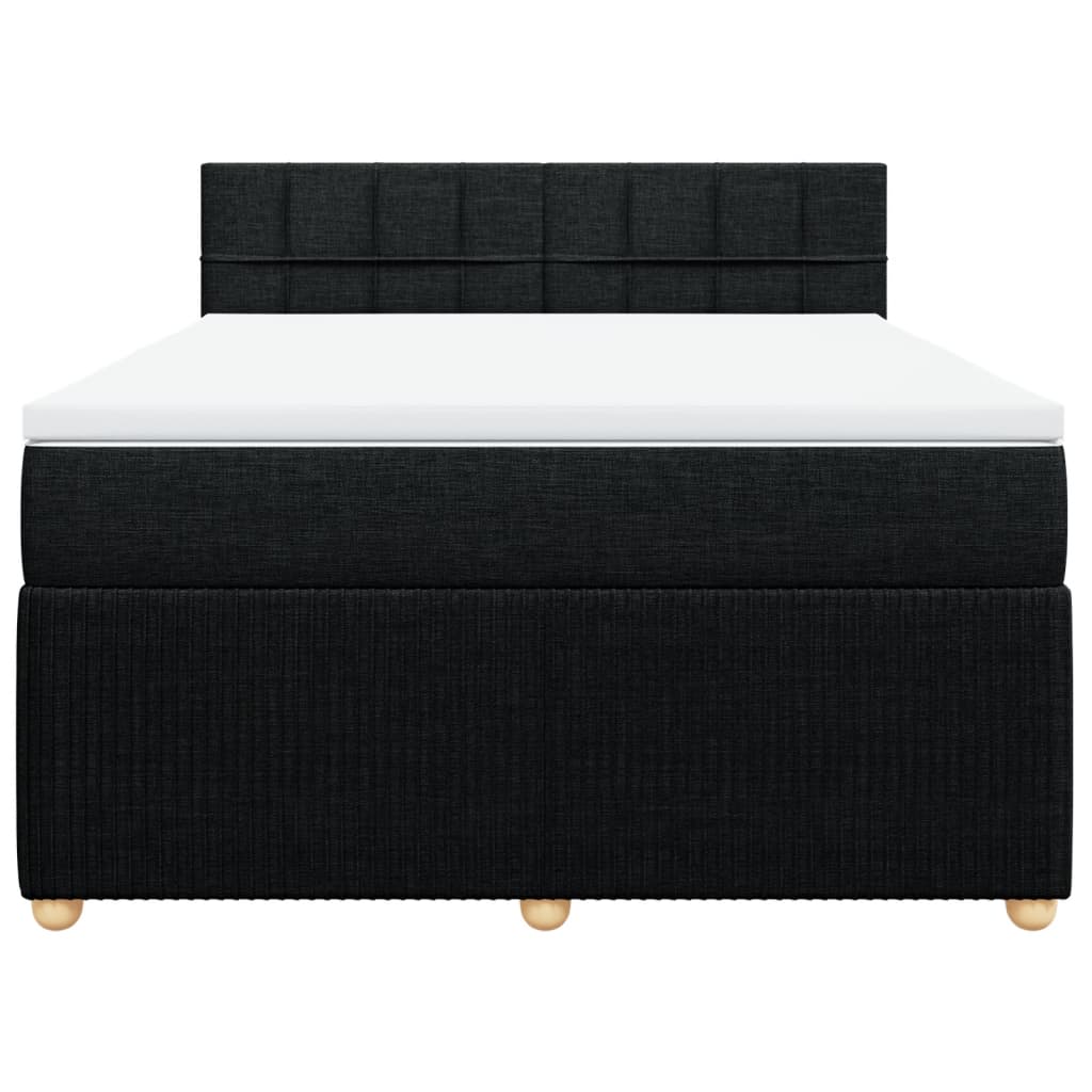 Box spring bed with mattress black 160x200 cm fabric