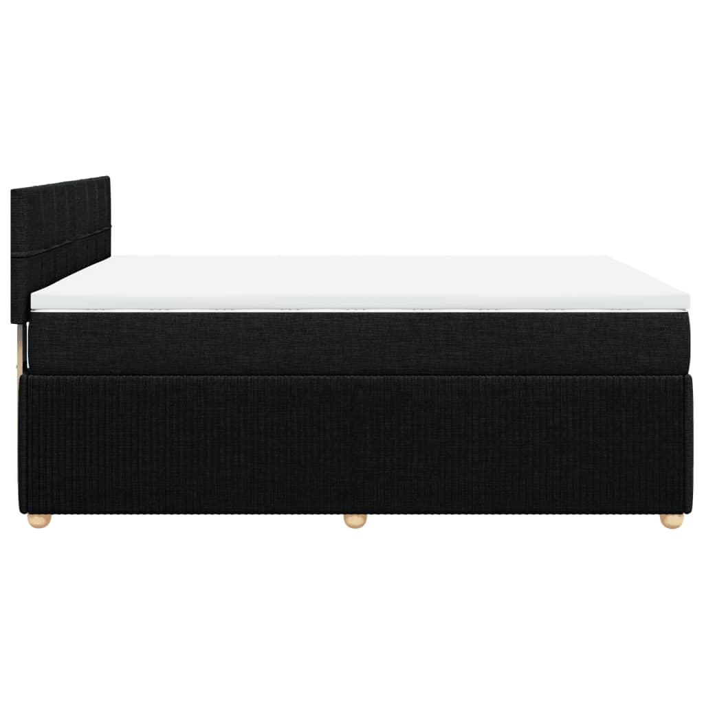 Box spring bed with mattress black 160x200 cm fabric