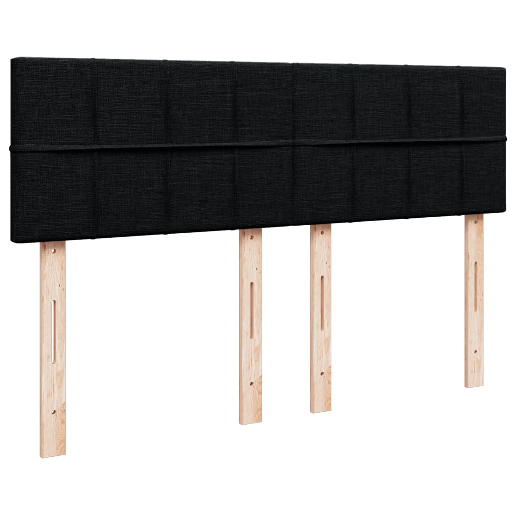 Box spring bed with mattress black 160x200 cm fabric