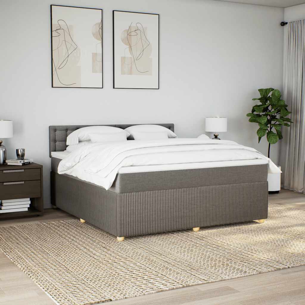Boxspringbett mit Matratze Taupe 180x200 cm Stoff
