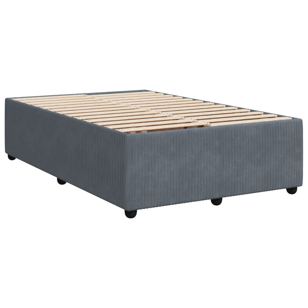 Lit à sommier tapissier avec matelas gris foncé 120x190 cm velours