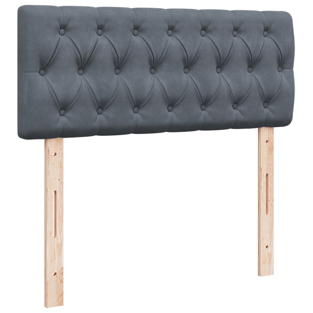 Lit à sommier tapissier avec matelas gris foncé 120x190 cm velours