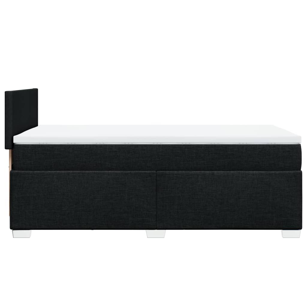 Lit à sommier tapissier avec matelas tissu noir 80x200 cm