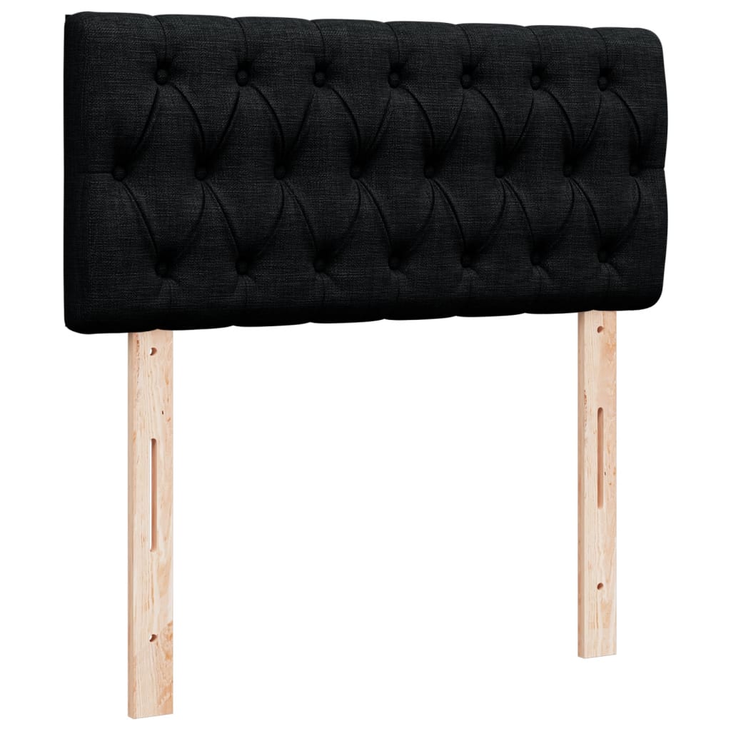 Lit à sommier tapissier avec matelas tissu noir 80x200 cm