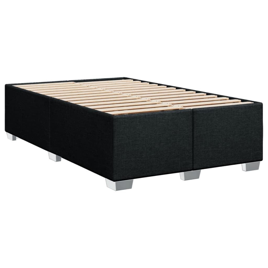 Lit à sommier tapissier avec matelas tissu noir 80x200 cm