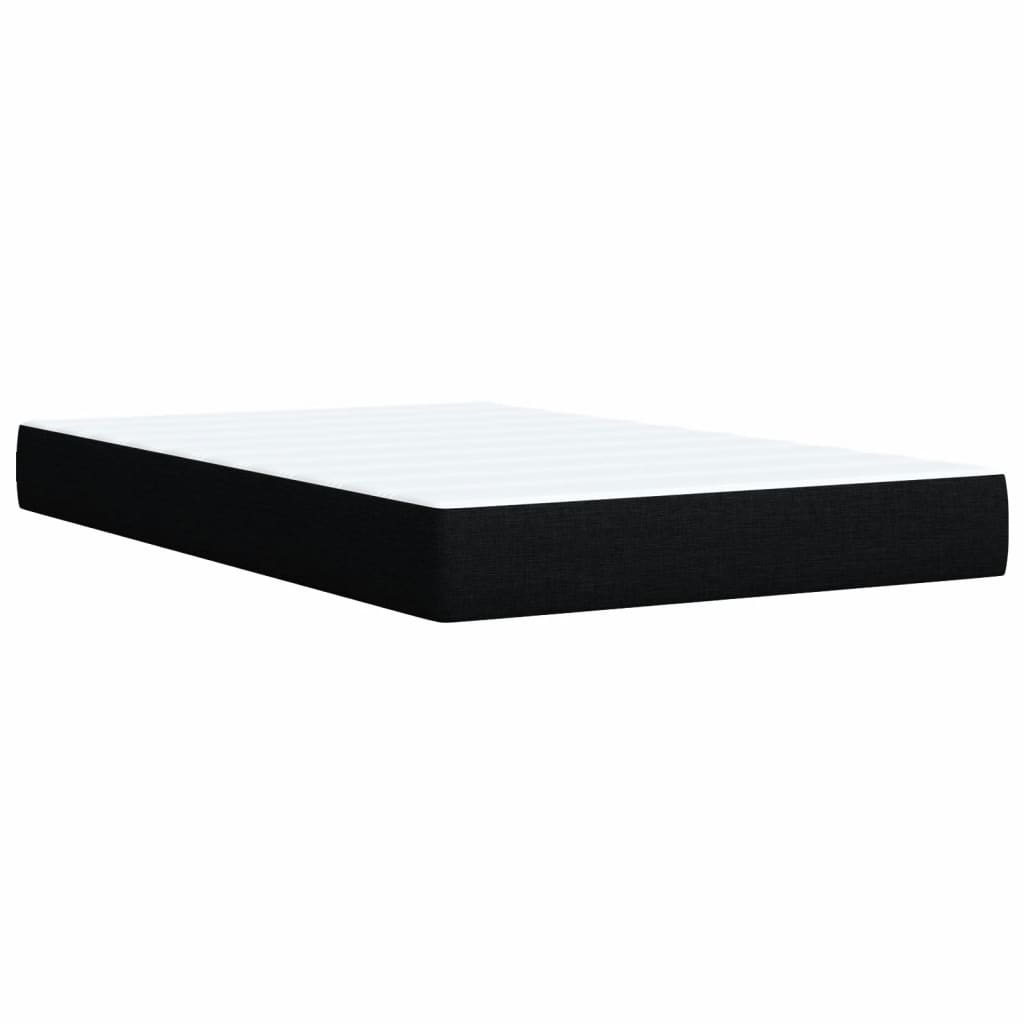 Lit à sommier tapissier avec matelas tissu noir 80x200 cm