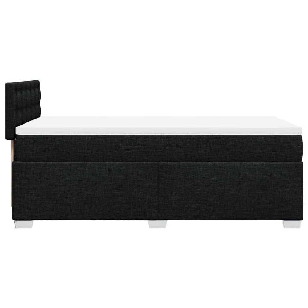 Lit sommier tapissier avec matelas tissu noir 90x190 cm
