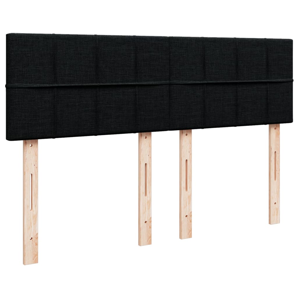 Box spring bed with mattress black 160x200 cm fabric