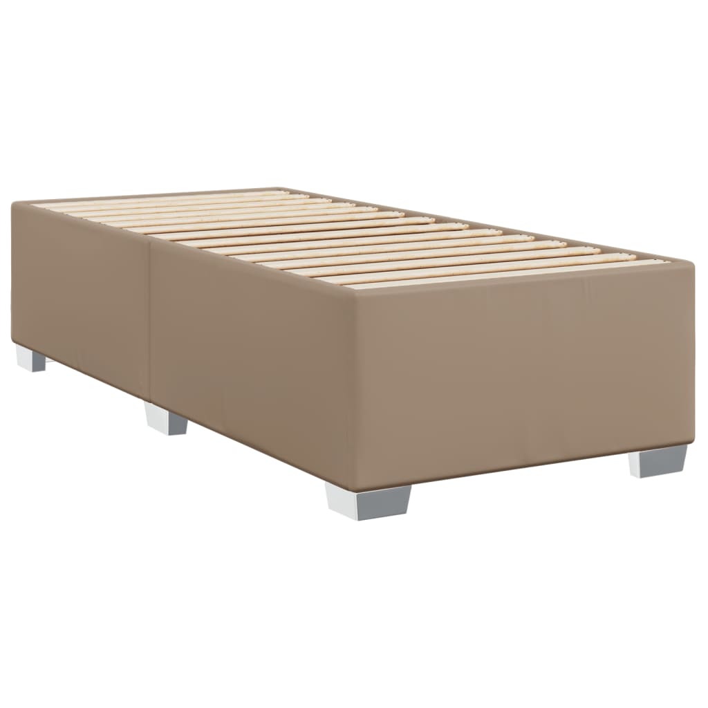 Matelas à sommier tapissier cappuccino-marron 100x200cm cuir artificiel